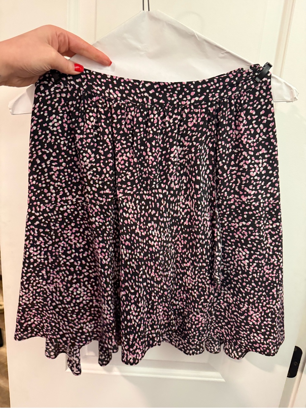 The Kooples Black & Pink Pleasted Skirt